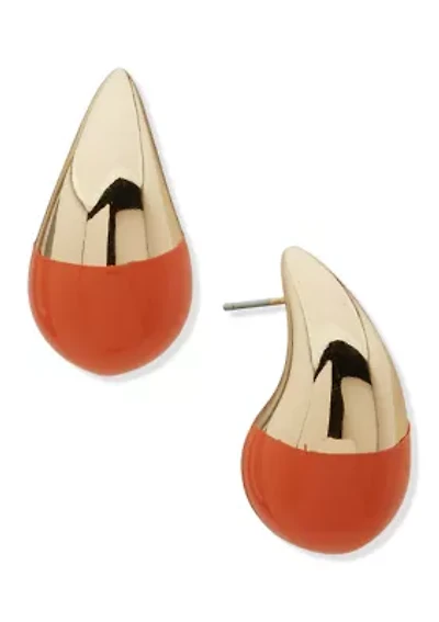 Silver Tone Puffy Teardrop Earrings
