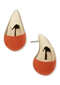 Silver Tone Puffy Teardrop Earrings