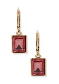  Rose Square Stone Drop Earrings