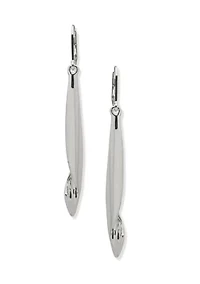 Silver Tone Stick Linear Earrings