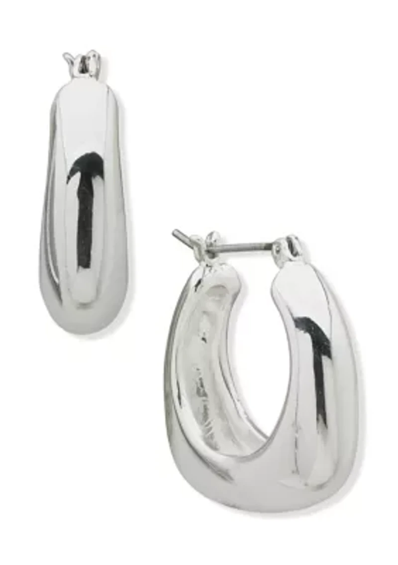Silver Tone Hoop Earrings