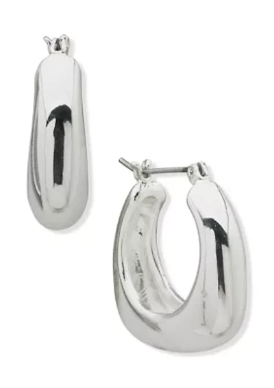 Silver Tone Hoop Earrings