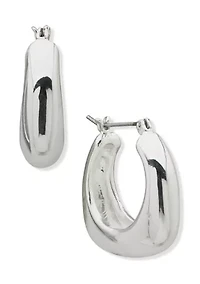 Silver Tone Hoop Earrings