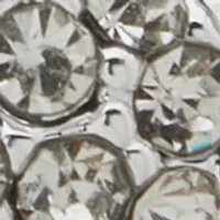 Crystal Pavé Silver Tone Sphere Duo Earrings