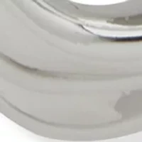 Silver Tone Ring Drop Earrings