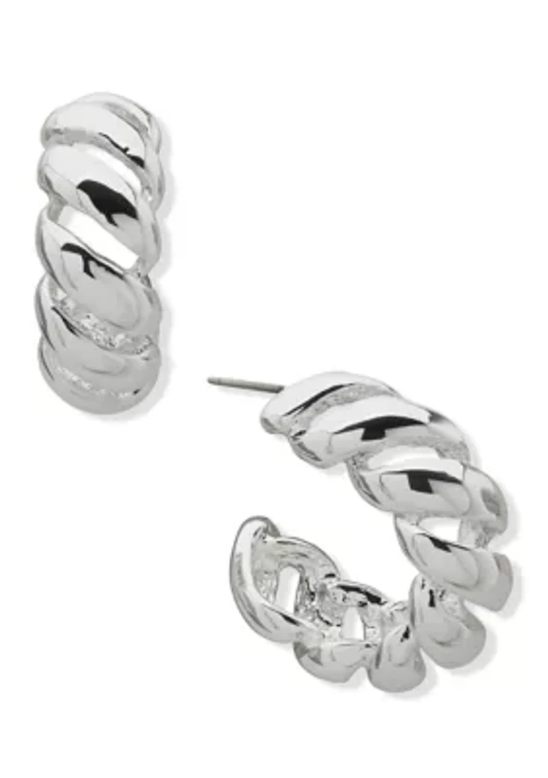 Rope Pattern C Hoop Earrings