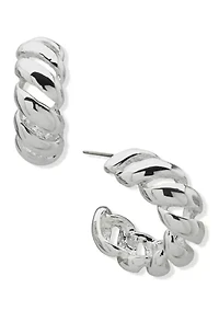  Rope Pattern C Hoop Earrings