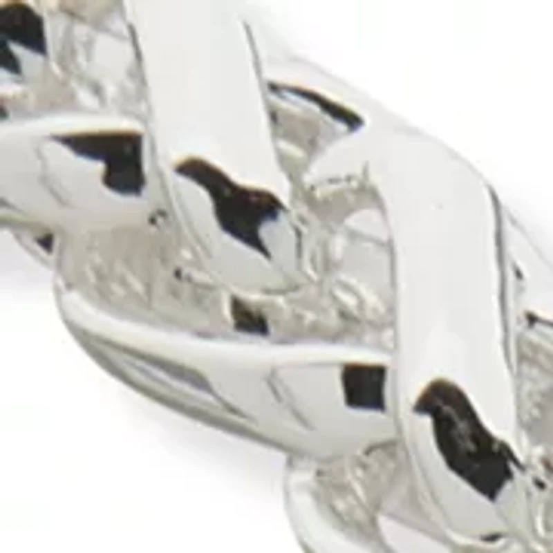 Chain Hoop Earrings in Silver Tone