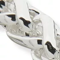 Chain Hoop Earrings in Silver Tone