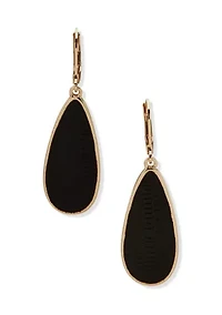 Black Textured Teardrop Earrings