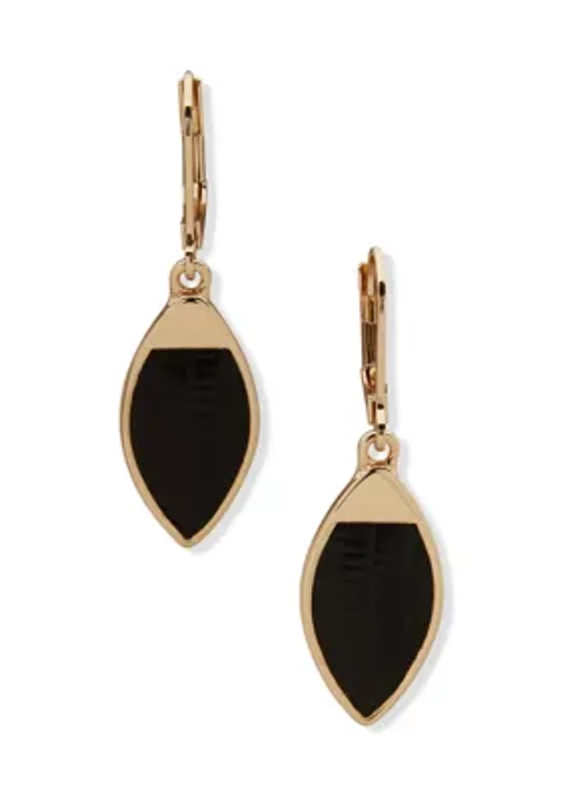 Small Black Textured Drop Earrings