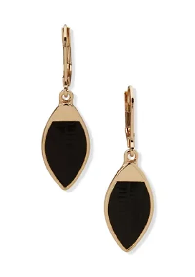 Small Black Textured Drop Earrings