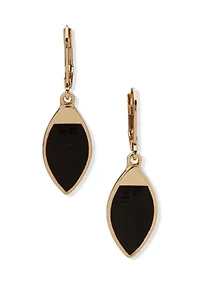Small Black Textured Drop Earrings