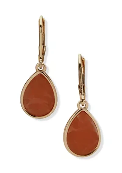 Teardrop Gold Tone Drop Earrings