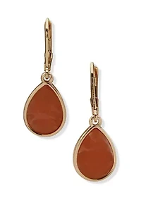 Teardrop Gold Tone Drop Earrings
