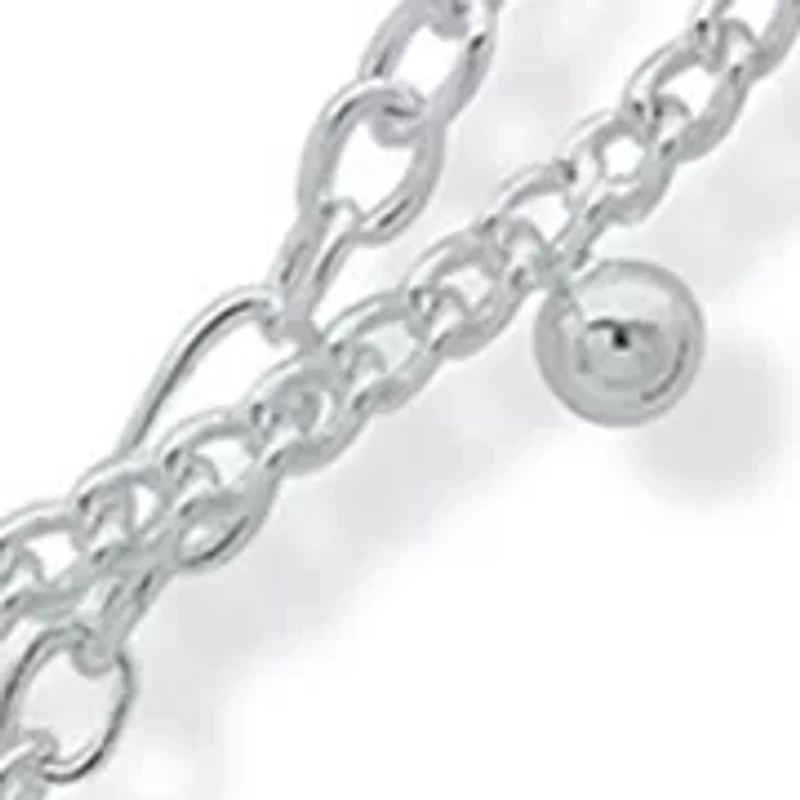 Silver Tone 17" Wavy Texture Multirow Necklace