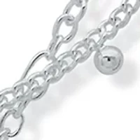 Silver Tone 17" Wavy Texture Multirow Necklace