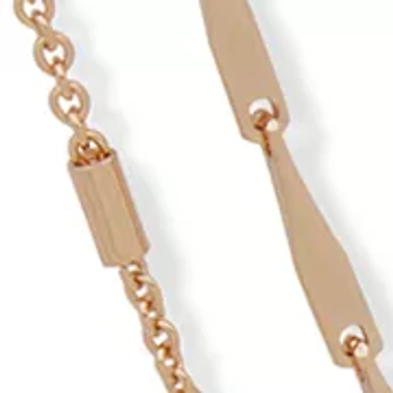 Gold Tone 17" 3 Row Multi Necklace