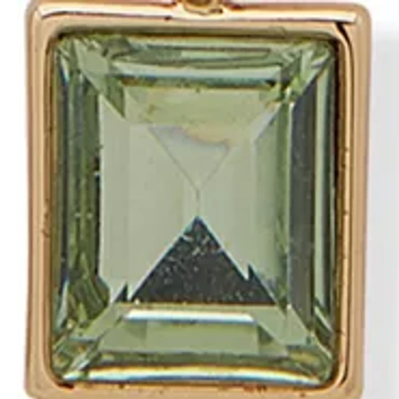 Gold Tone Green Gem Multi Row Necklace