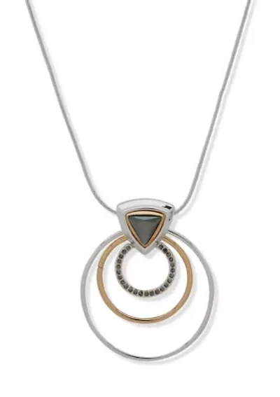 Tri Tone Pendant Necklace