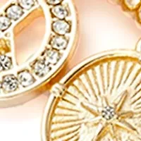Gold Tone Charm Multirow Necklace