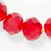 Red Beaded Multi-Strand Gold Necklace