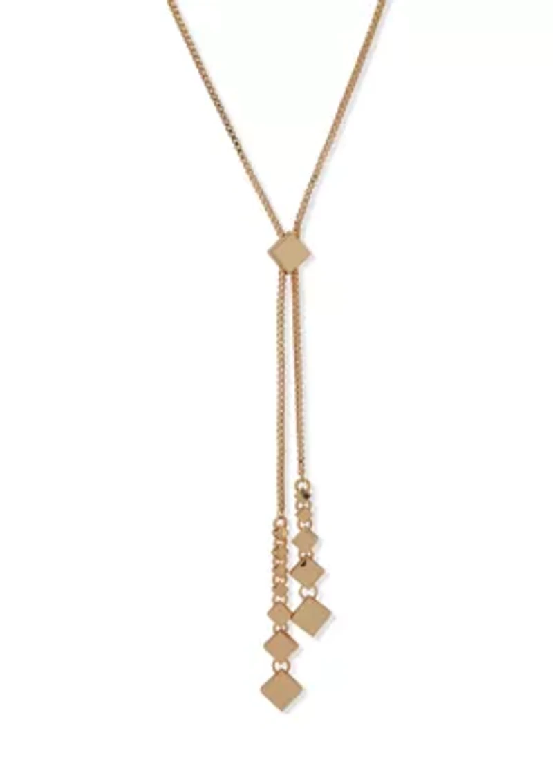 Gold-Tone Lariat Necklace
