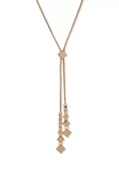 Gold-Tone Lariat Necklace