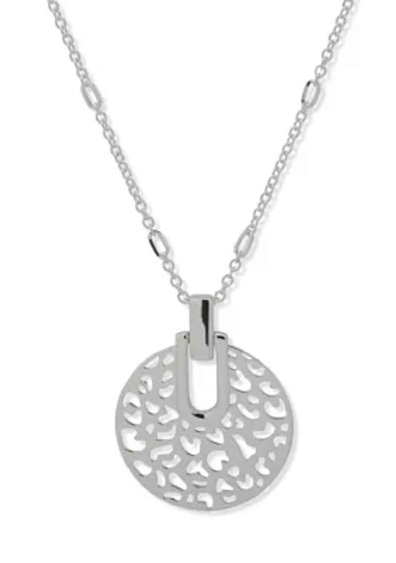 Silver Tone Leopard Pendant Necklace