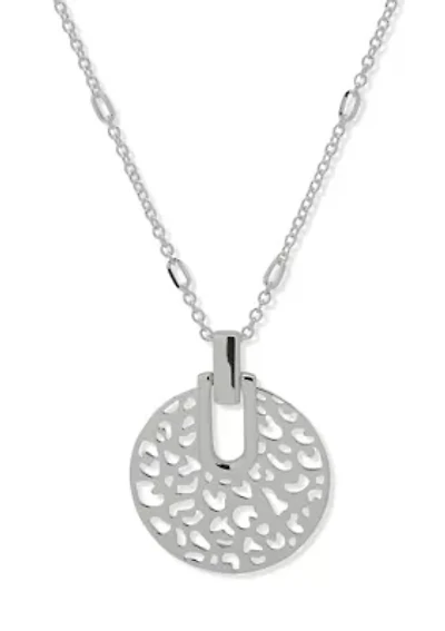 Silver Tone Leopard Pendant Necklace