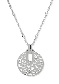 Silver Tone Leopard Pendant Necklace