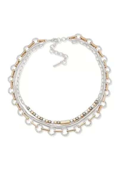 Multirow Tri-Tone Necklace
