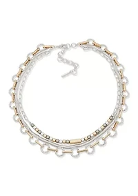 Multirow Tri-Tone Necklace
