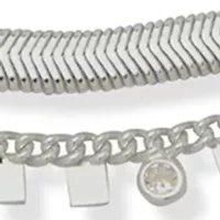 Silver Crystal Multirow Necklace