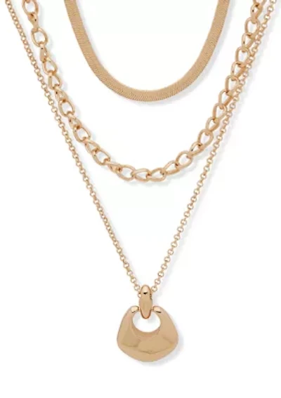 Multirow Puffy Pendant Necklace