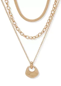 Multirow Puffy Pendant Necklace