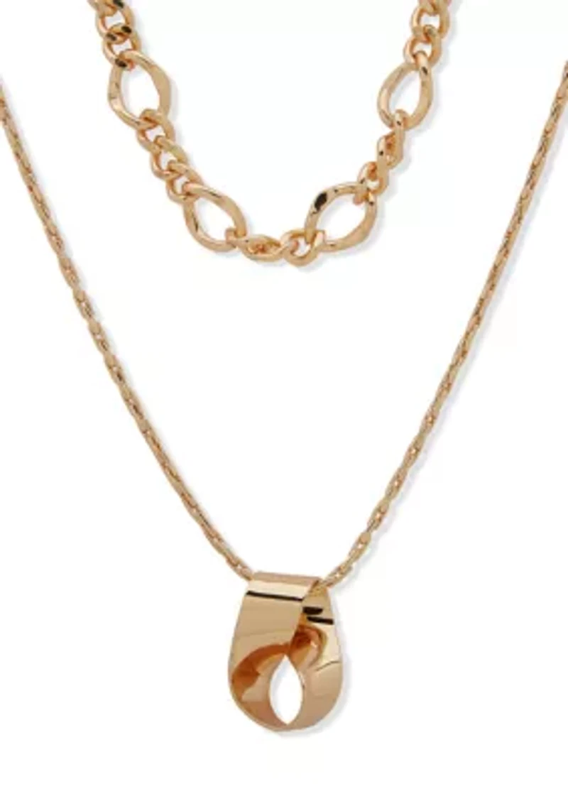  Multirow Pendant Necklace