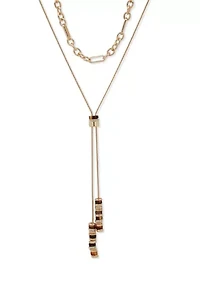 Double Strand Lariat Necklace