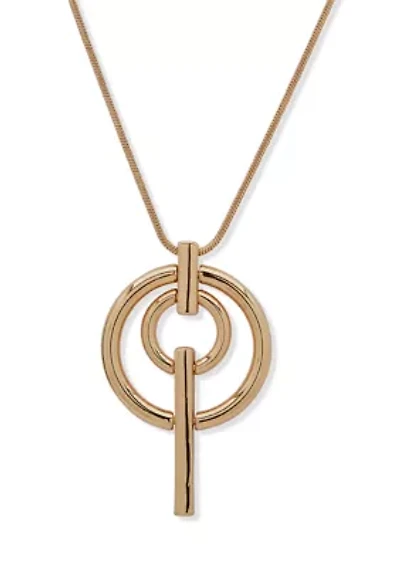 Stacked Ring Pendant Necklace