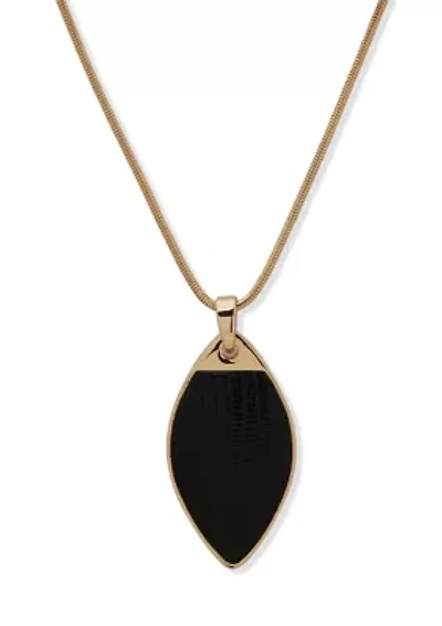 Black Lizard Pendant Necklace