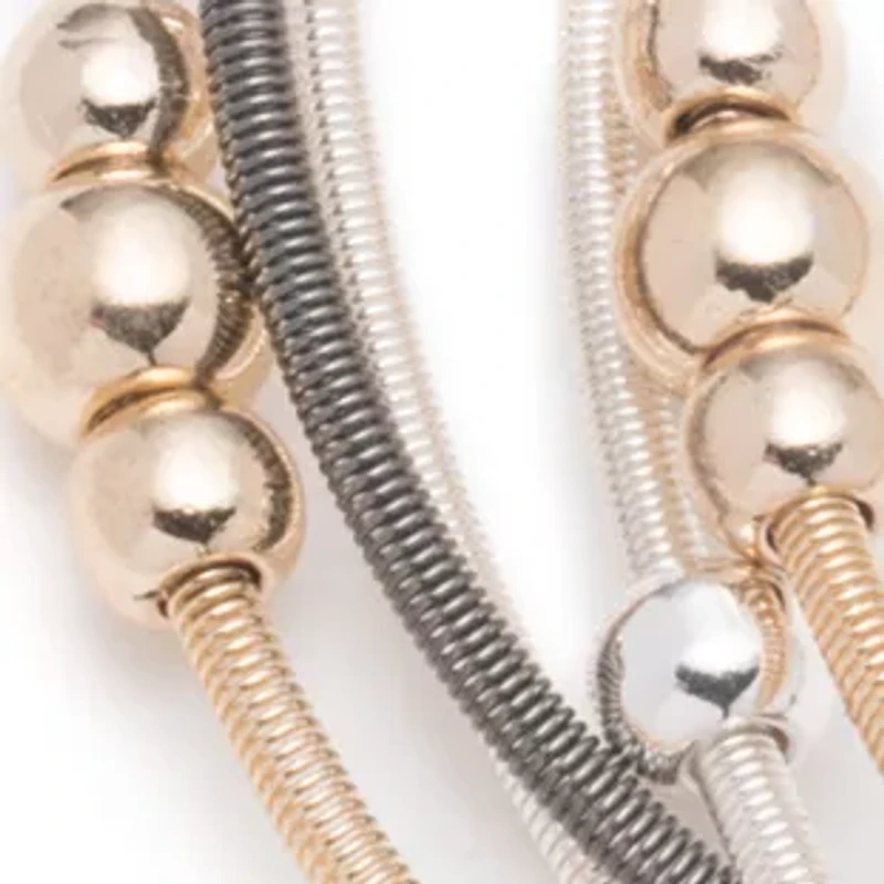 Tri Tone Basic Update 5 Row Stretch Bracelet Set