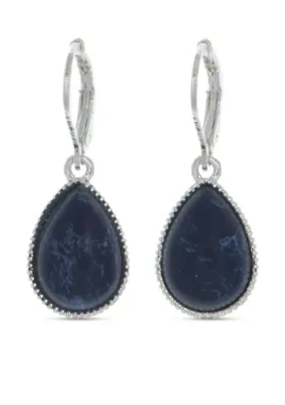 Silver-Tone NW Denim Basics Teardrop Drop Earrings
