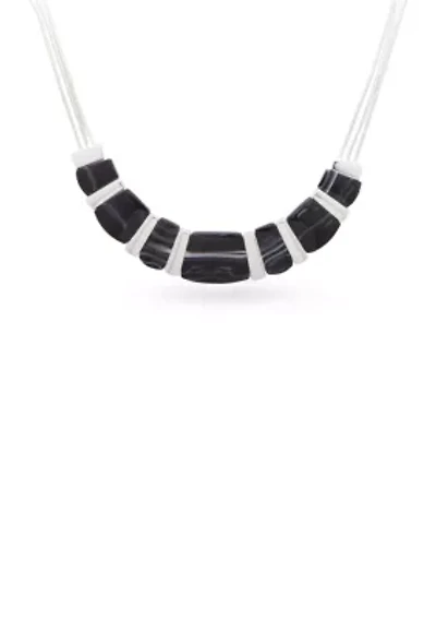 Silver-Tone Set To Shine Collar Necklace