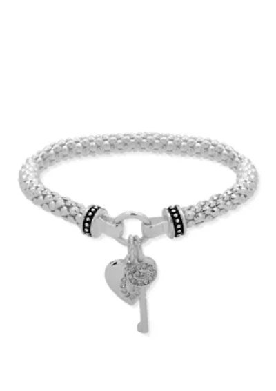 Heart and Key Stretch Bracelet