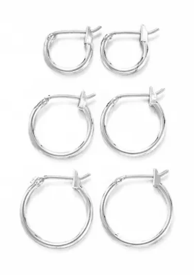 Gold Tone Small Hoop Trio Earrings