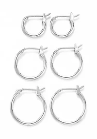 Gold Tone Small Hoop Trio Earrings