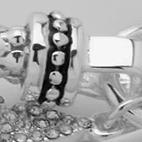 Boxed Silver Tone Pink Crystal Butterfly Stretch Bracelet 