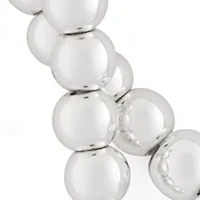 Silver Tone Set of 2 Cross Beaded Stretch Bracelet - Boxed 