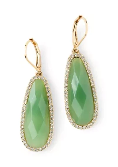Pavé Crystal Stone Drop Earrings