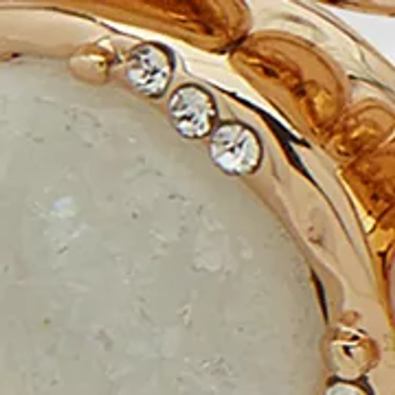 Gold Tone White Druzy Beaded Stretch Bracelet Set